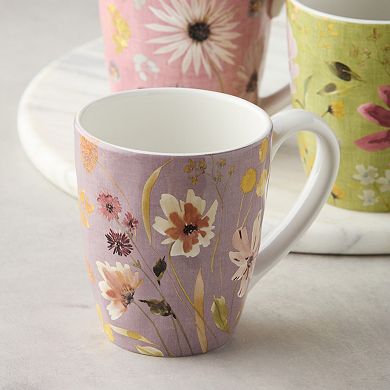 Certified International Wildflowers Set of 4 Mug 16 oz. Assorted Designs
