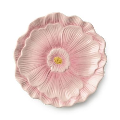 Certified International Wildflowers 4-Piece 3-D Floral Dessert Plate Set