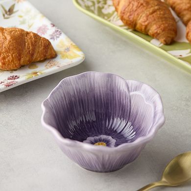 Certified International Wildflowers 4-Piece 3-D Floral Ice Cream Bowl Set