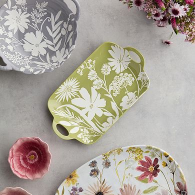 Certified International Wildflowers Wax Off Rectangular Serving Platter
