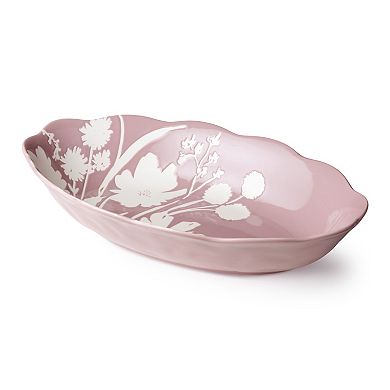 Certified International Wildflowers Wax Off Oval Serving Bowl
