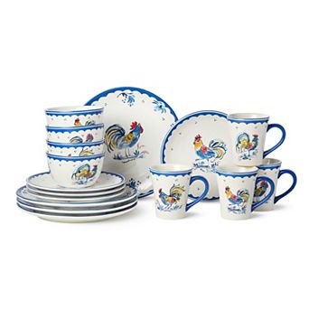 Certified International French Rooster 16 pc Dinnerware Set
