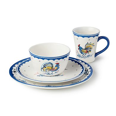 Certified International French Rooster 16-Piece Dinnerware Set