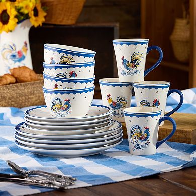 Certified International French Rooster 16-Piece Dinnerware Set