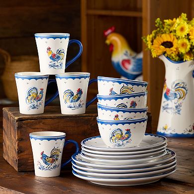 Certified International French Rooster 16-Piece Dinnerware Set