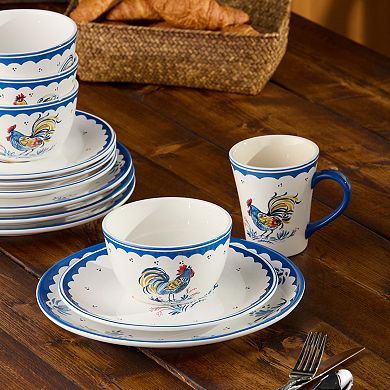 Certified International French Rooster 16-Piece Dinnerware Set