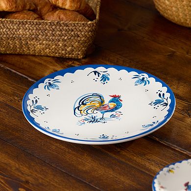 Certified International French Rooster 4-Piece 11-inch Dinner Plate Set