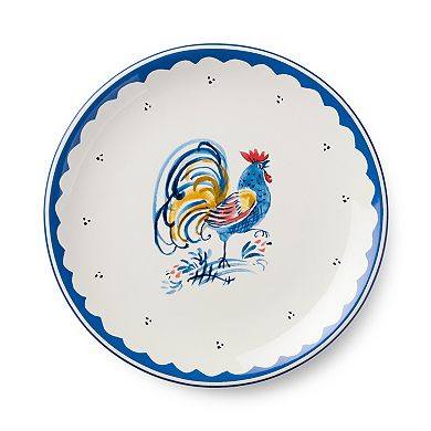 Certified International French Rooster 4-Piece 9-inch Salad Plate Set