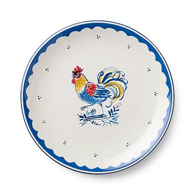 Certified International French Rooster 4-Piece 9-inch Salad Plate Set