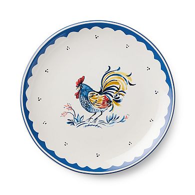 Certified International French Rooster 4-Piece 9-inch Salad Plate Set