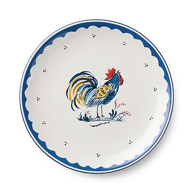 Certified International French Rooster 4-Piece 9-inch Salad Plate Set