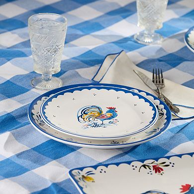 Certified International French Rooster 4-Piece 9-inch Salad Plate Set
