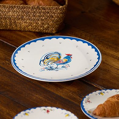 Certified International French Rooster 4-Piece 9-inch Salad Plate Set