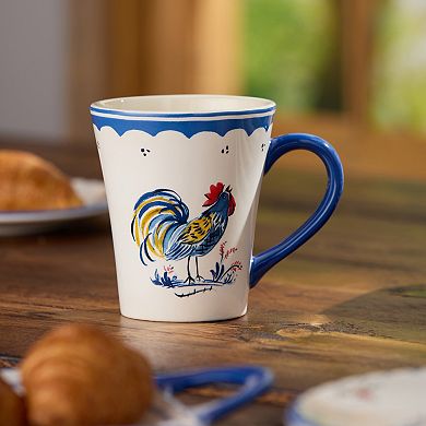 Certified International French Rooster 4-Piece 16-oz. Mug Set