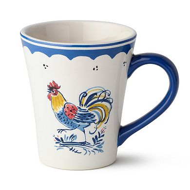 Certified International French Rooster 4-Piece 16-oz. Mug Set