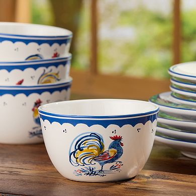 Certified International French Rooster 4-Piece Ice Cream Bowl Set