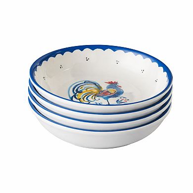 Certified International French Rooster 4-Piece Soup Bowl Set