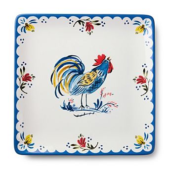 Certified International French Rooster 12.5-Inch Square Platter