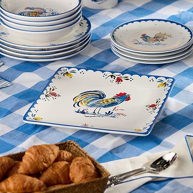 Certified International French Rooster 12.5-Inch Square Platter