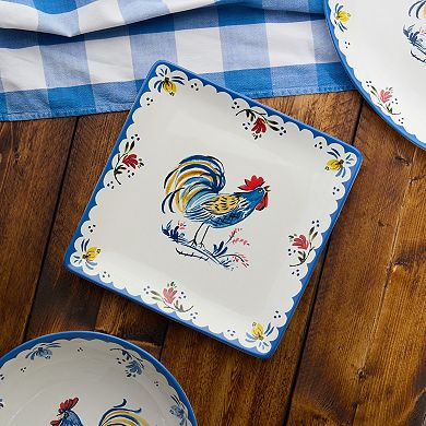 Certified International French Rooster 12.5-Inch Square Platter