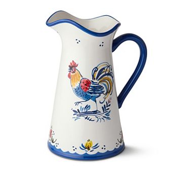 Certified International French Rooster Ceramic Pitcher