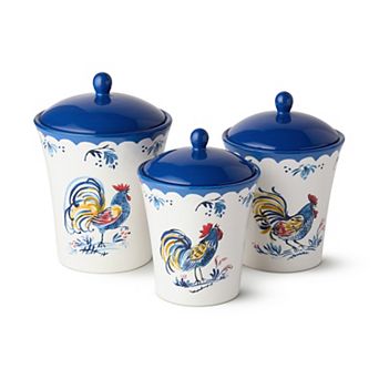 Certified International French Rooster 3 pc Canister Set