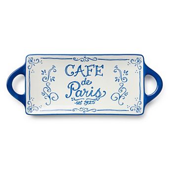 Certified International Bistro Rectangular Tray with Handles
