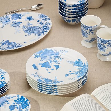 Certified International Gabrielle Blue Set of 6 Dinner Plates