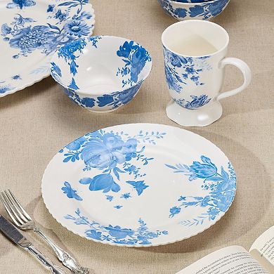 Certified International Gabrielle Blue Set of 6 Dinner Plates