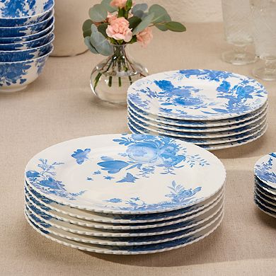 Certified International Gabrielle Blue Set of 6 Dinner Plates