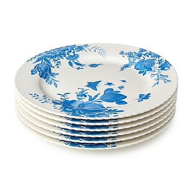 Certified International Gabrielle Blue Set of 6 Dinner Plates