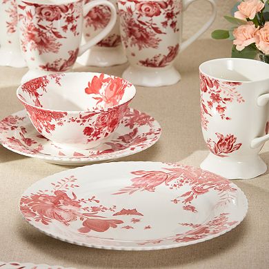 Certified International Gabrielle Rose Set of 6 Dinner Plates