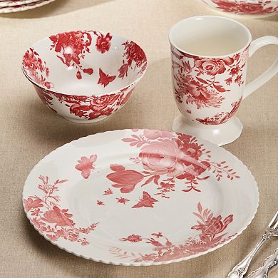 Certified International Gabrielle Rose Set of 6 Dinner Plates