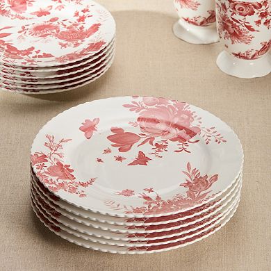 Certified International Gabrielle Rose Set of 6 Dinner Plates