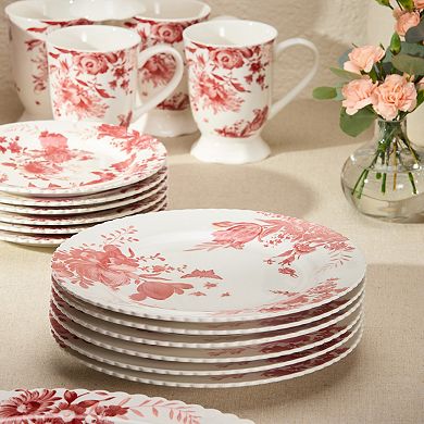 Certified International Gabrielle Rose Set of 6 Dinner Plates