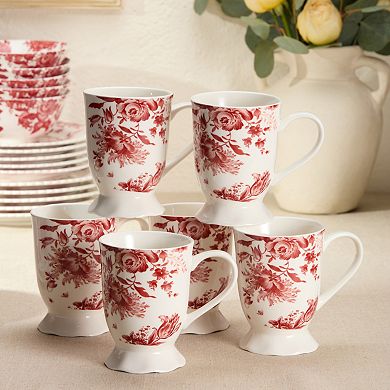 Certified International Gabrielle Rose Set of 6 Mugs