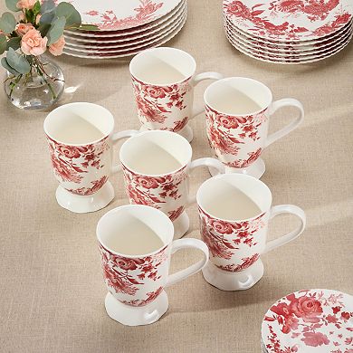 Certified International Gabrielle Rose Set of 6 Mugs