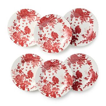 Certified International Gabrielle Rose 6 pc Canape Plate Set