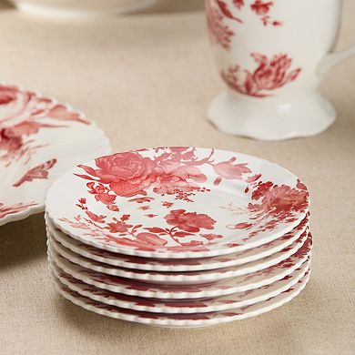 Certified International Gabrielle Rose 6-Piece Canape Plate Set