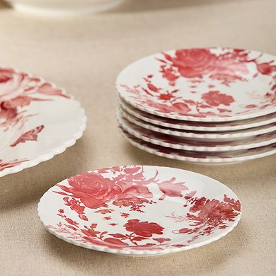 Certified International Gabrielle Rose 6-Piece Canape Plate Set