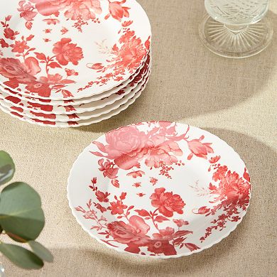 Certified International Gabrielle Rose 6-Piece Canape Plate Set