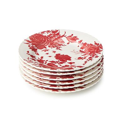 Certified International Gabrielle Rose 6-Piece Canape Plate Set