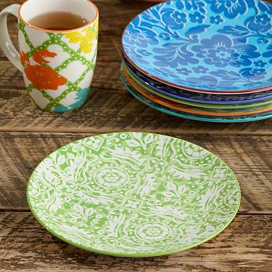 Certified International Pavillion Set of 6 Assorted Dinner Plates