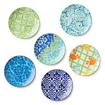 Certified International Pavillion Set of 6 Assorted Salad Plates