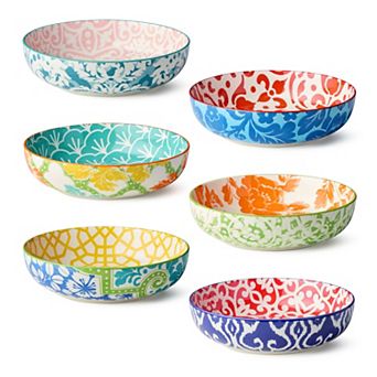Certified International Pavillion Set of 6 Assorted Soup Bowls