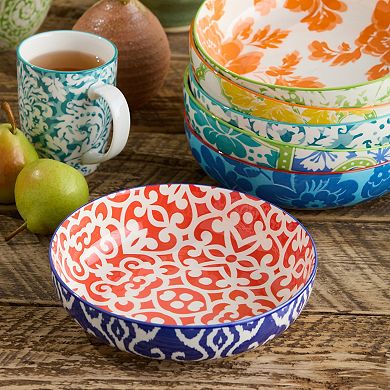 Certified International Pavillion Set of 6 Assorted Soup Bowls