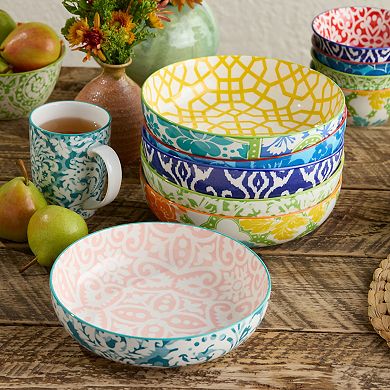 Certified International Pavillion Set of 6 Assorted Soup Bowls