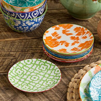 Certified International Pavillion Set of 6 Canape Plates