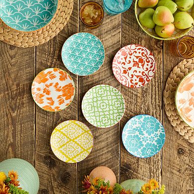 Certified International Pavillion Set of 6 Canape Plates