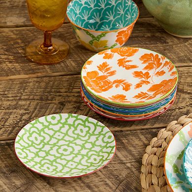 Certified International Pavillion Set of 6 Canape Plates